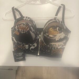Victoria's Secret x Balmain Black Bustier